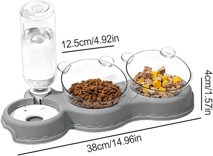 Automatic Pet Feeder, Cat Water Food Set for Small Medium Large Pets, Durable Pp+pc Material with Easy Refill Water Bottle and Bowl Design, Perfect for Indoor Daily Feeding Vacation or Night Use