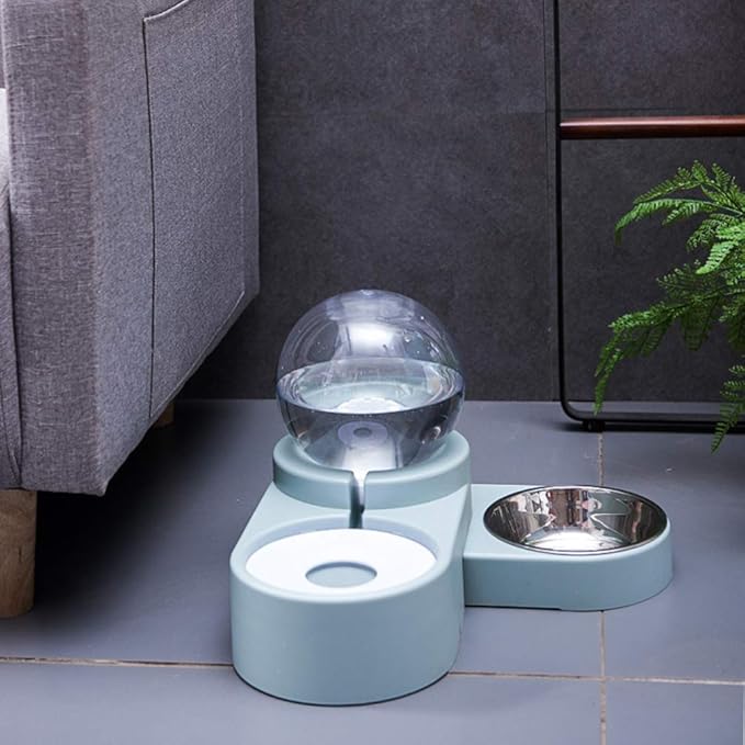 balacoo Creative Pet Automatic Water Feeder Double Bowl Blue Pet Drinking Tool for Cats and Dogs Unique Design Convenient and Safe Water Dispenser