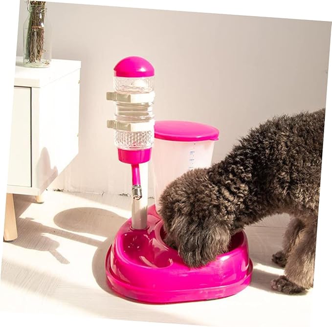 Totority Pet Waterer Dispenser Dog Food Feeder Automatic Capacity Sturdy PVC Non-Slip Pet Care