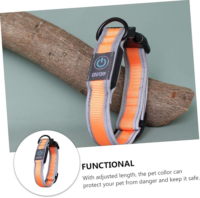 Totority USB Rechargeable LED Dog Collar Lighted Nylon PET Necklace Flashing Circular Collar for Small to Medium Dogs Safe for Evening