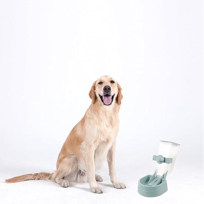 SUPVOX 2l Automatic Pet Feeder Hanging Dog Bowl Cage Feeder for Puppies and Dogs, Sky Blue Sturdy Food Dispenser Suitable for Cage Feeding and Travel