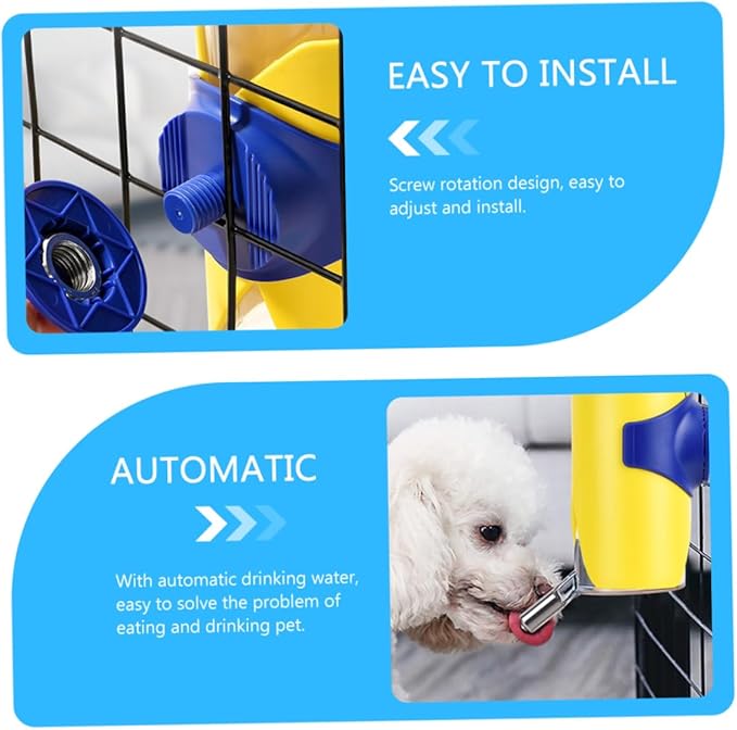 BESPORTBLE Wear-Resistant Hanging Dog Water Feeder Automatic Pet Waterer Nozzle Household Water Dispenser for Dogs Pets Lid Break-Resistant Design