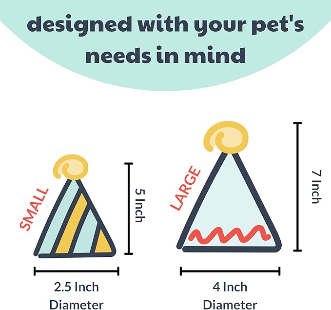 Huxley & Kent Pet Party Hat for Dogs & Cats - Fun Birthday Hat with SnugFit Adjustable Straps - Comfy Pet Costume Accessory for Parties, Gotcha Days & Celebrations - Blue, Small