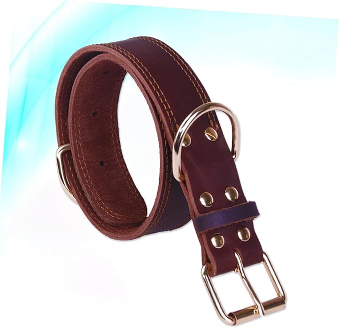Happyyami Wide Dog Collar for Small Medium Large Dogs Genuine Grade Soft Padded Comfortable Pet Collar