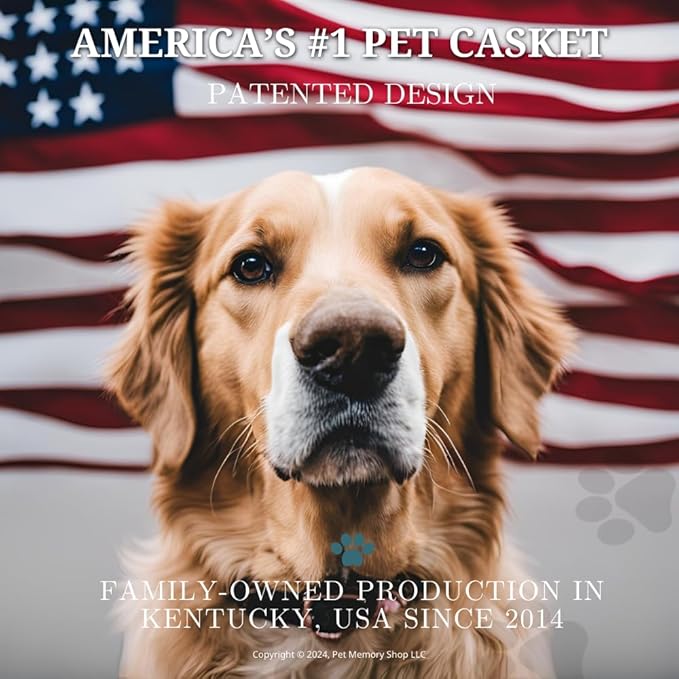 Pet Memory Shop Elegance Series Pet Casket, Safe, Durable & Elegant Memorial Burial Box for Dogs, Cats and Pets, Thoughtful Pet Loss Gift, Ideal for Honoring Your Pet’s Memory (Small – Black/Silver)