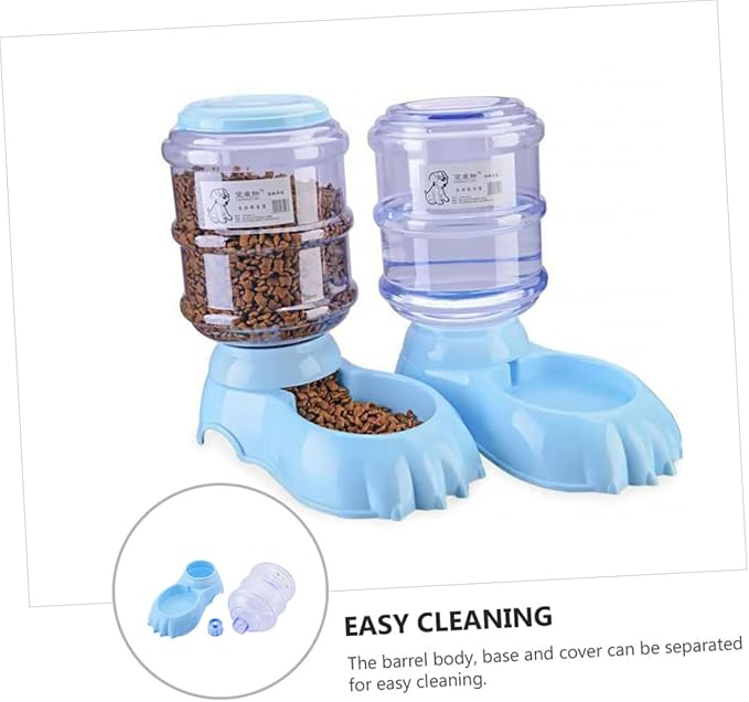 Milisten Dog Cat Automatic Feeder Portable Water Bottle Slow Feeding Bowl Non-Slip Base Cats Drinking Station