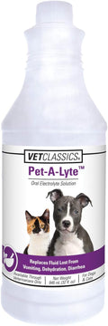 Vet Classics Pet-A-Lyte Oral Electrolyte Solution for Dogs and Cats – Helps Replace Fluids Lost from Pet Dehydration, Diarrhea, Vomiting – Replaces Dog Electrolytes – 32 Oz.