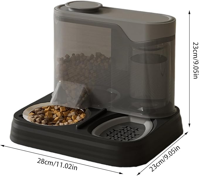 Portable Pet Feeding Station – Automatic Dog Feeder, Puppy Food and Water Bowl Dispenser | Travel Friendly Splash-Proof Container for Dogs, 2-in-1 Self Feeding System for Apartment or Vacation Homes