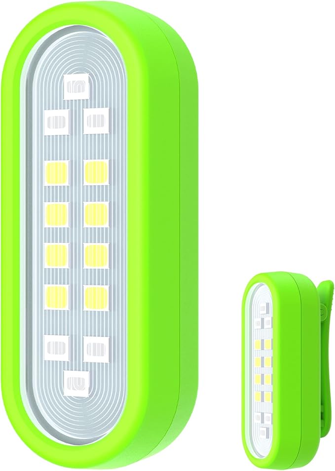 Running Lights for Runners, Rechargeable Walking Light for Night Walking, Portable Hands Free Flashlight for Walkings Dog, Safety Lights for Walkings at Night, Clip Light Flashing Camping(1Pcs Green)