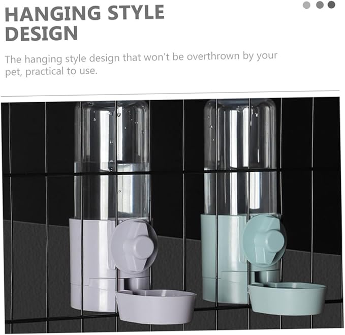 SUPVOX Hanging Style Automatic Pet Water Dispenser Cage Mounted Water Feeder for Dogs and Cats Easy to Construction Grey Prevents Spills