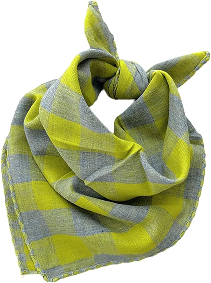 Double Layers Two Tones Dog Cotton Square Bandana Bibs Scarf Kerchief for Small Medium Dogs Boy or Girl - DCB16 G&G