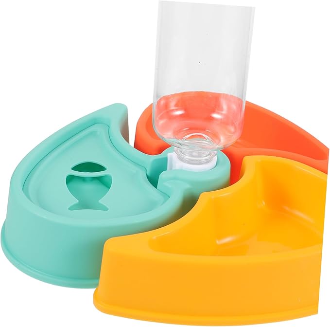 GANAZONO Dry Wet Food Separation Bowl Automatic Pet Feeder Detachable Water Bottle Suitable for Cats Dogs and Small Animals Easy to Capacity for Multi-pet Households