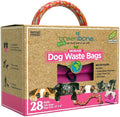 Greenbone BioBase Pink Dog Poop Bag Refills: 28 Rolls - 336 Bags with Dispenser and Rope Toy Handle- Dog Gift Set