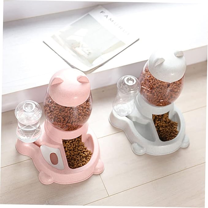 balacoo Automatic Cat and Dog Water Feeder Creative Pet Water Dispenser with Unique Cat Ear Design Capacity Smooth Surface for Home Use Grey
