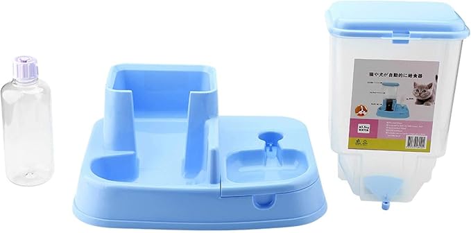 EVTSCAN Automatic Cat Feeder, Timed Cat Feeder with Desiccant Bag for Dry Food, Suitable for Small/Medium Pets (蓝色)