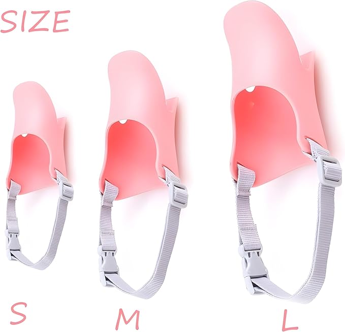 Anti Bite Duck Mouth Shape Dog Mouth Covers Anti-Called Muzzle Masks Pet Mouth Set Bite-Proof Silicone Material (Pink, S)