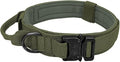 Military Tactical Dog Collar Leash German Shepard Medium Large Dog Collars Lead for Walking Training Dog Collar Control Handle Green XL