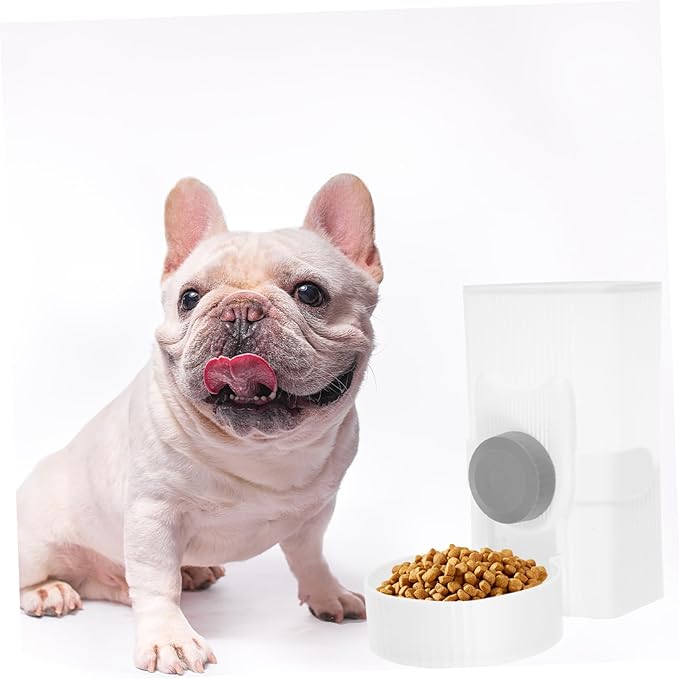 Angoily Automatic Pet Food Feeder Hanging Type Dog and Cat Food Dispenser No Leakage Design Easy Installation for Cage for Puppy and Kitten Feeding