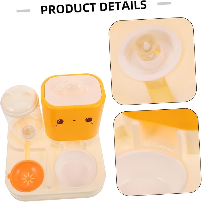 Mikikit Pet Feeding Station Double Dog Bowl Cat Food Feeder Automatic Water Dispenser Raised Cat Bowl Easy Maintenance for Busy Schedules