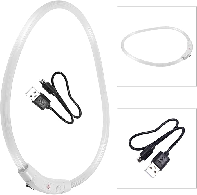 Led Glowing Dog Collar USB Rechargeable Stylish Pet Accessory for Safe Multiple Colors for Puppies and Dogs
