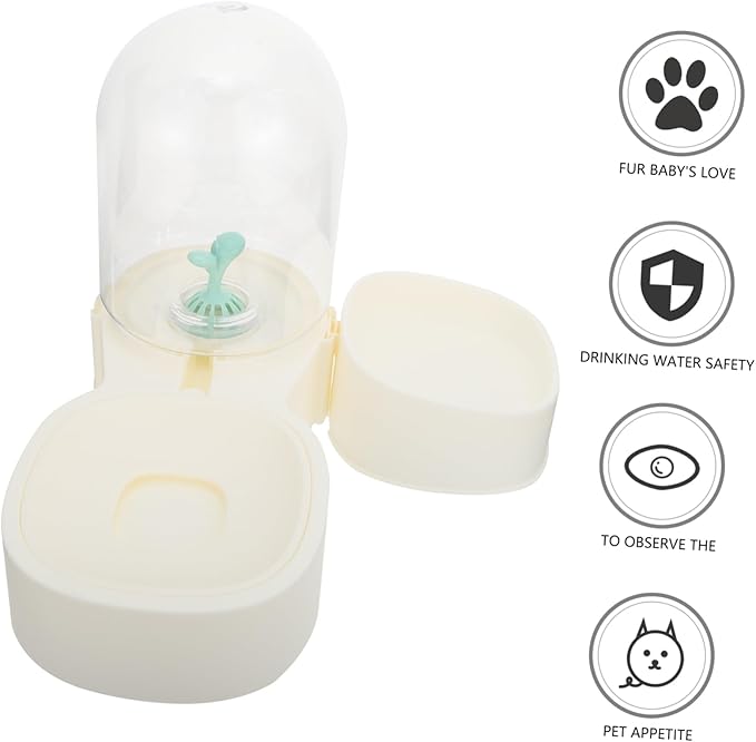 1pc Automatic Pet Water and Food Dispenser Feeder Smooth Design for Puppies and Kittens Keeps Room