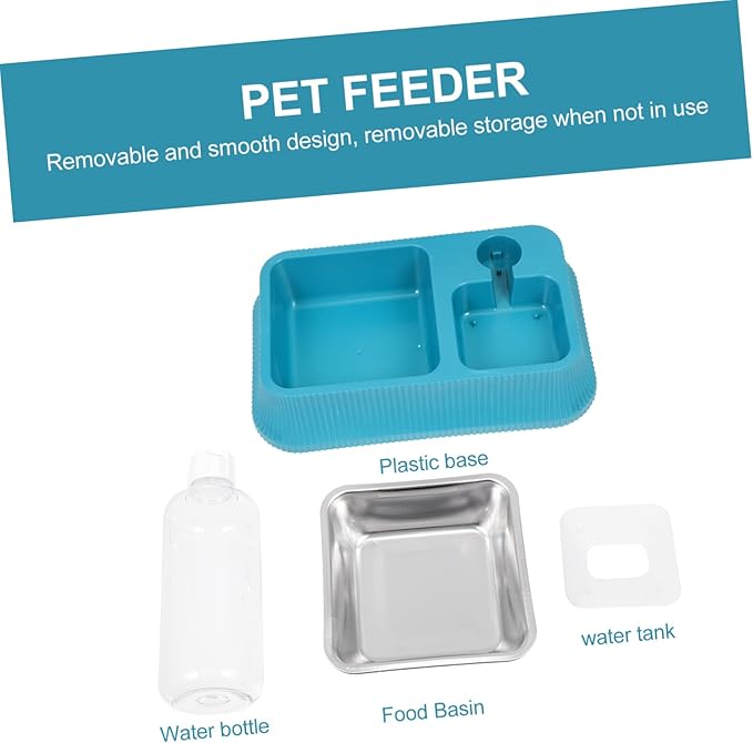 Puppy Water Feeder Detachable Skid Dog Bowl Automatic Water Dispenser for Cats and Dogs Easy to Clean Navy Blue