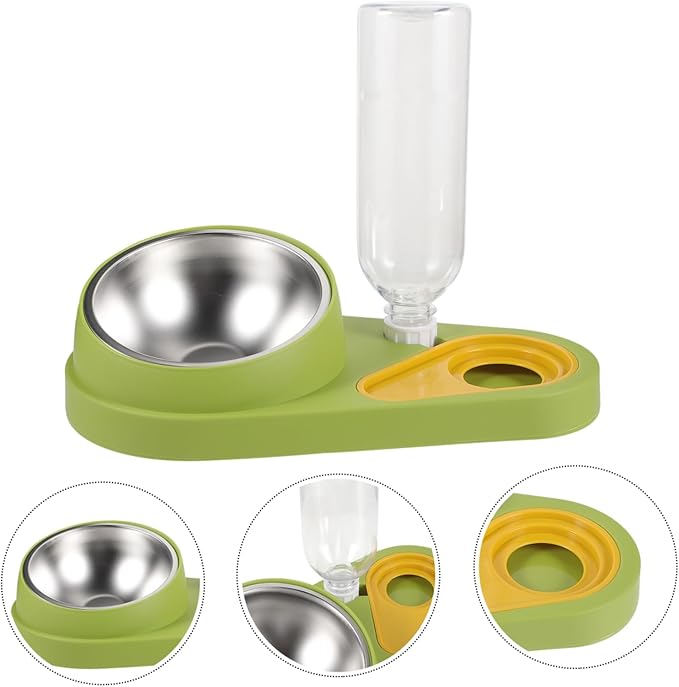 Yardwe Cat Dog Feeder with Water Bowl Automatic Pet Feeder Gravity-Driven Refill System Lightweight Easy to Assemble