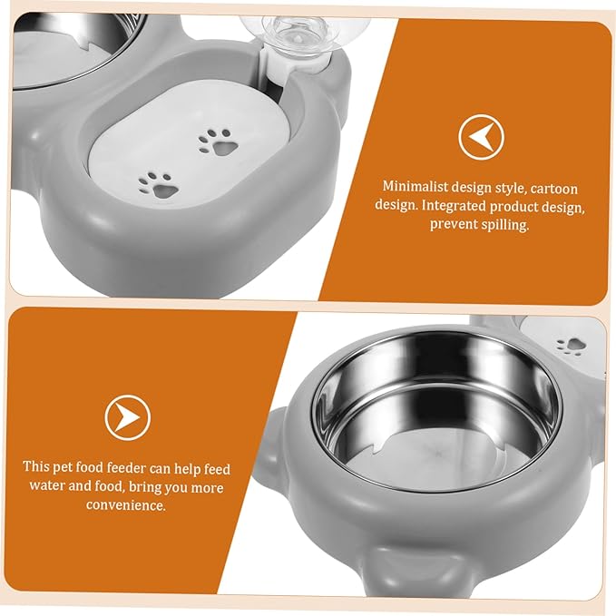 SUPVOX Automatic Cat Feeder and Water Dispenser Dual Functionality Cat Bowl Neck Protection Elegant Design for Home and Pet Shops