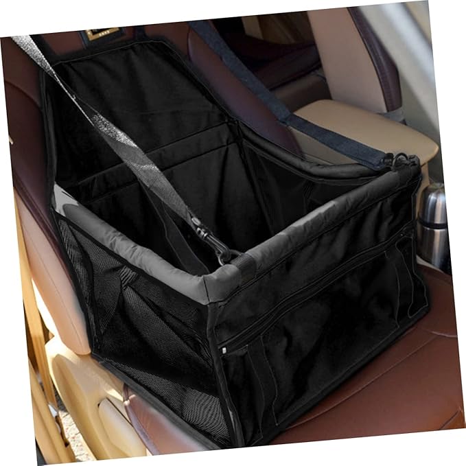 Luxshiny Portable Dog Car Seat Mesh Organizer Black Travel Pet Storage Bag Hanging in Vehicle for Dogs and Cats Breathable Mesh Carrier for Car Trips