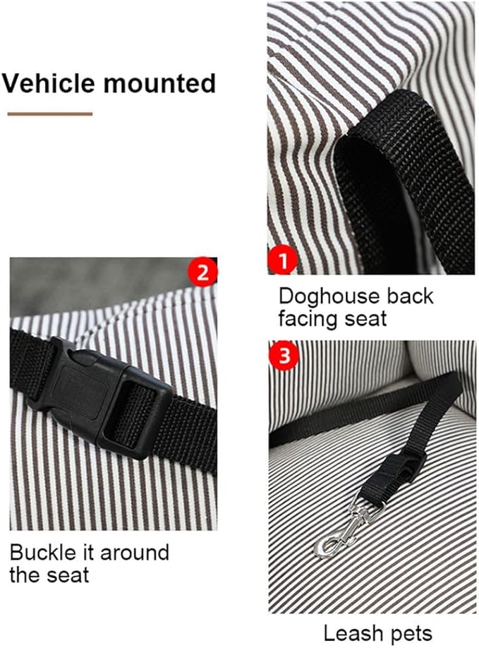 Puppy Car Seat Under 22 lbs, Dog Car Seat for Small Dog,Dog Booster Seat for Travel,Portable Cars Travel Carrier Beds with Clip-On Safety Leash,A