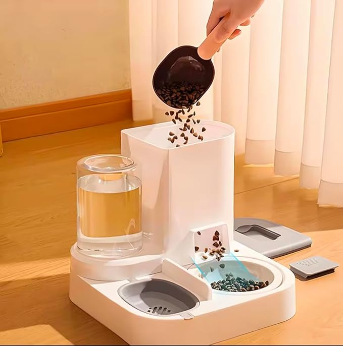 2 in 1 Automatic pet Feeder and Water Dispender for Cats and Dogs 3 Colors to Choise (Blue,Green,Gray)