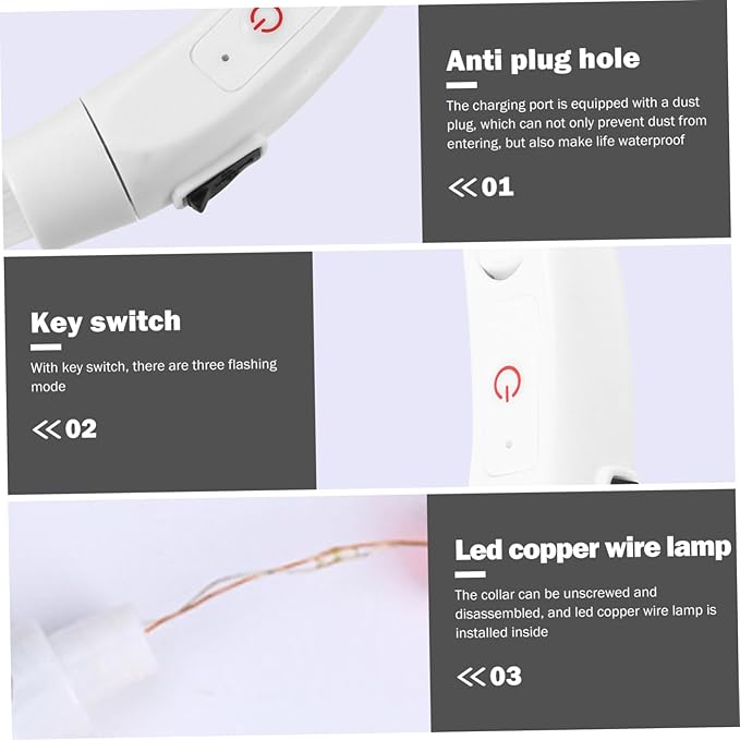 LED Rechargeable Dog Collar Glowing Pet LED Collar with USB Charging for Fun for Camping for