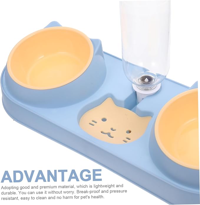 Automatic Cat Dog Feeder Double-Bowl Pet Feeder Cat Food Dispenser Water Container