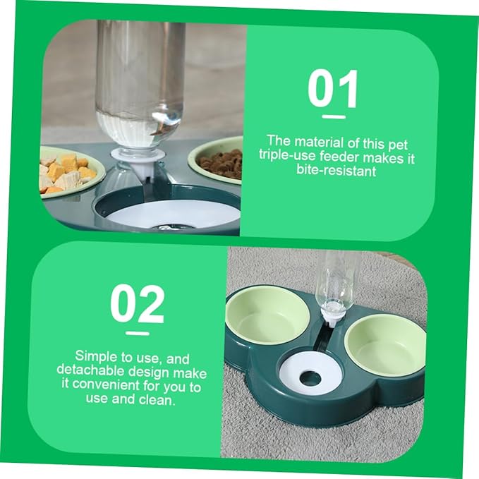 BESPORTBLE Multi-Function Pet Feeder Water Dispenser Automatic Food Bowl for Cats Dogs Convenient Design Easy to Use for Busy Pet Owners Combined Food Water
