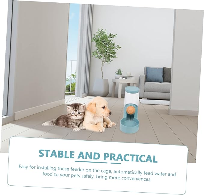 Hanging Cat Water Feeder Dispenser Auto Feeder Bowl for Rabbit Dog 2pcs Easy to Observe Water Level No Food/Water Spill