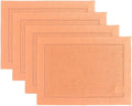 Solino Home Linen Cloth Placemats Set of 4-100% Pure Linen Hemstitch Coral Placemats 14 x 19 Inch - Classic Hemstitch Table Place Mats for Valentines