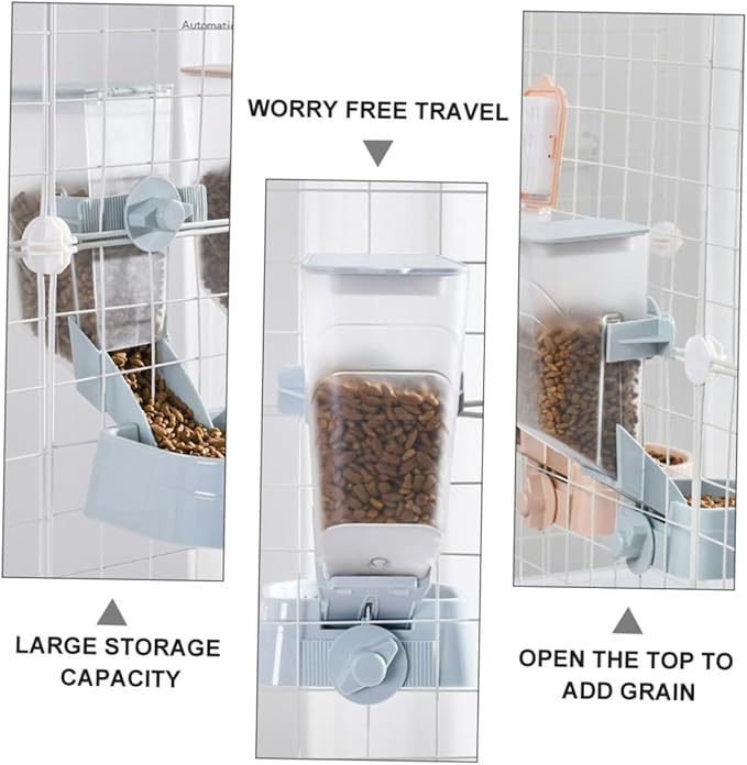 Hemoton Automatic Pet Feeder with Capacity Easy Clean Removable Food Bowl Convenient Hanging Puppies No Electricity Required Slope Design Prevents Clogs