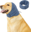 Dog Calming Hoodie – No Shake Ear Wraps for Dogs – Adjustable Dog Ear Muffs for Noise Protection – Ear Wrap Head Cover for Anxiety Relief, Hematoma, Grooming & Force Drying (Light Gray, L)