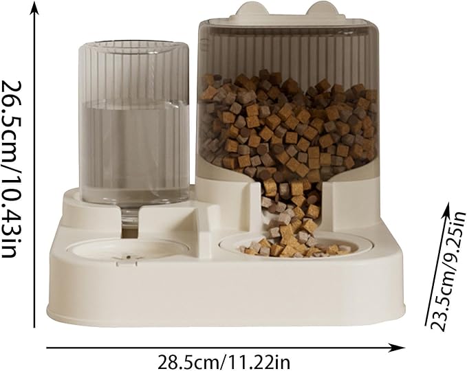Automatic Dog Feeder - 2 -in 1 Puppy Feeder with Food Bowl | Large Capacity Cat Food Dispenser | Pet Feeder | Multifunctional Pet Food Storage for Small Medium Dogs and Cats