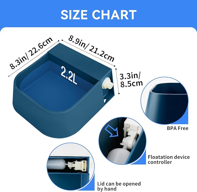 Enjoying Automatic Dog Water Dispenser 2L Outdoor/Indoor Pet Waterer Feeder Self Filling Water Float Valve Livestock Waterer for Dog Cat Chicken