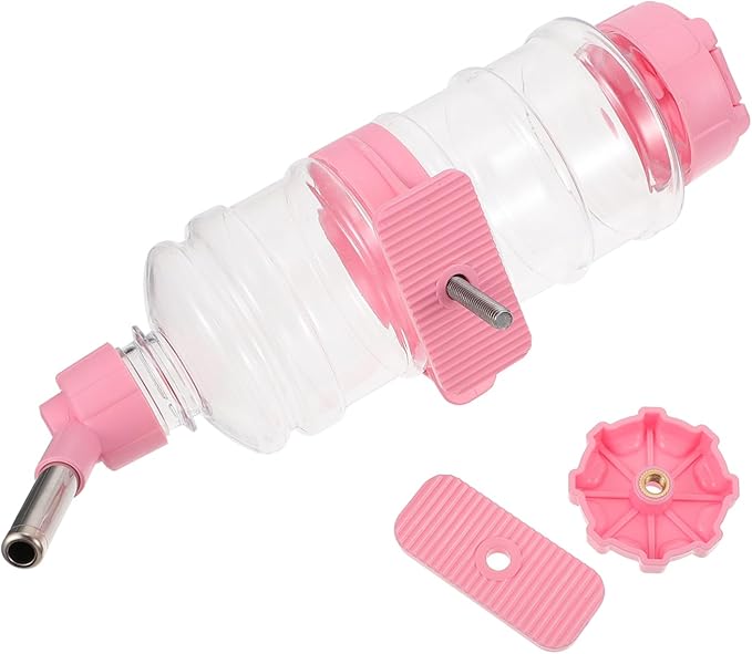 HANABASS Automatic Pet Water Feeder 473ml Capacity Pink Rabbit Cat Drink Dispenser