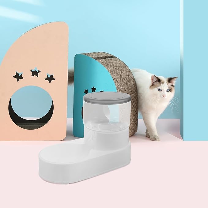 Automatic Pet Food Dispenser for Cats and Dogs Gravity-Based Feeder Bowl Easy to Fill