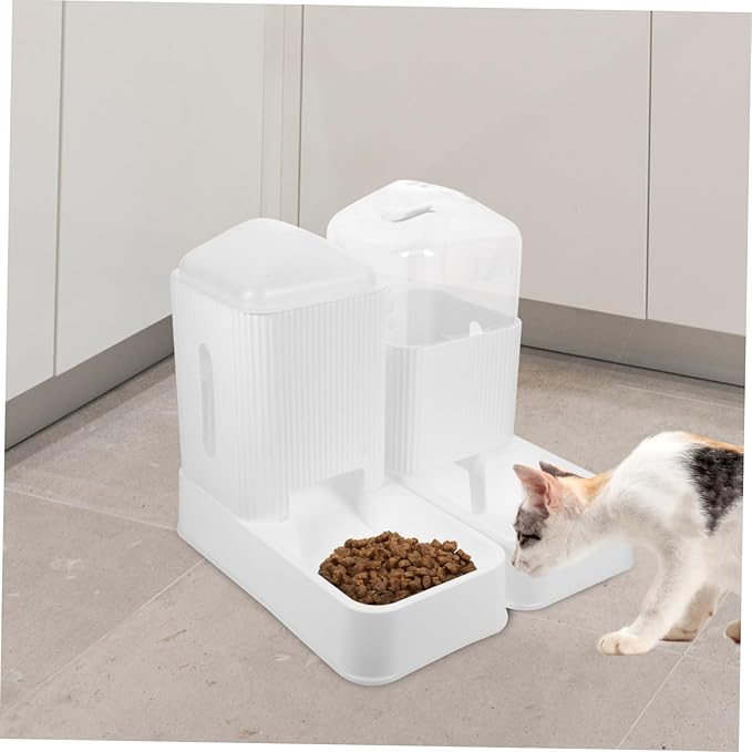 HANABASS 1set Automatic Dog Feeder Water Dispenser Food Water Bowls Easy to Pet Accessory for Home Use Smooth Design
