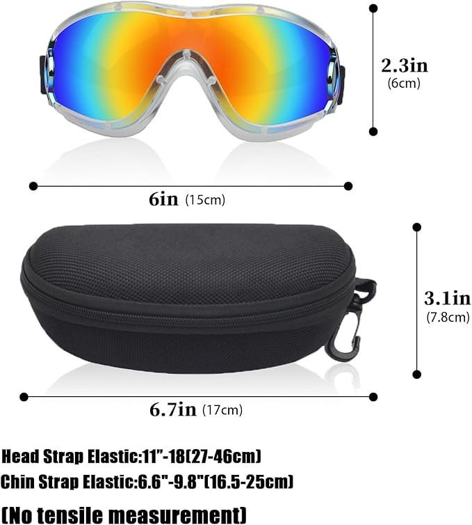Dog Sunglasses Pet Goggles for Medium Large UV Protection Wind Protection Dust Protection Adjustable Strap Dog Glasses Suitable for Snow Beach Motorcycle