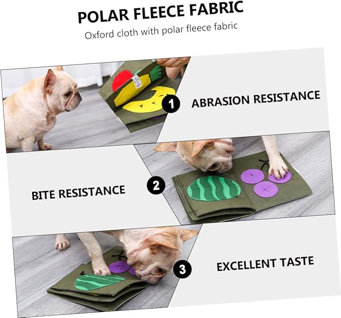 Snuffle Dog Toy for Interactive Nose Work Pet Food Dispensing Polar Fleece Material Engaging Training Mat for Dogs and Puppies Fun Playtime