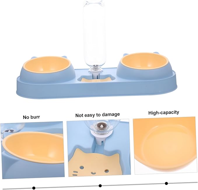 Automatic Cat Dog Feeder Double-Bowl Pet Feeder Cat Food Dispenser Water Container