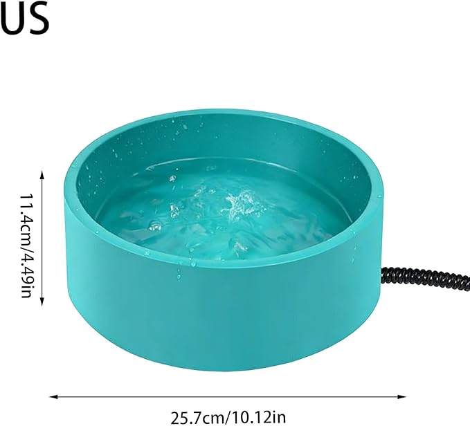 Automatic Pet Water Bowl - 3.2l Large Capacity Heated Dish for Healthy Hydration, Smart Temperature Control with Anti Spill Design, Dog Cat Puppy Chicken Bird Feeder for Indoor Outdoor Garden Yard