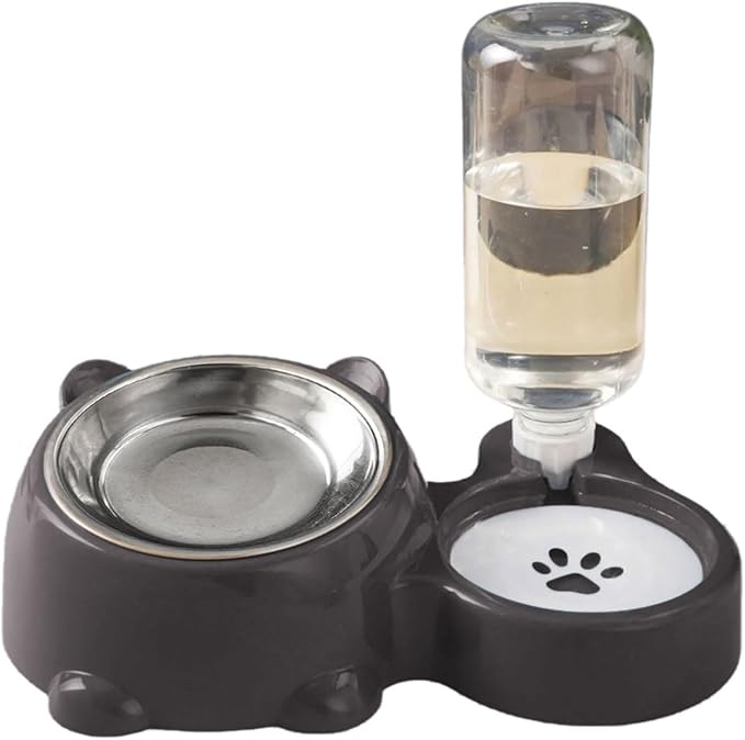 Elevated Pet Feeders with Removable Stainless Steel Bowl and Automatic Water Dispenser for Cats and Dogs Automatic Water Dispenser Dog Dish