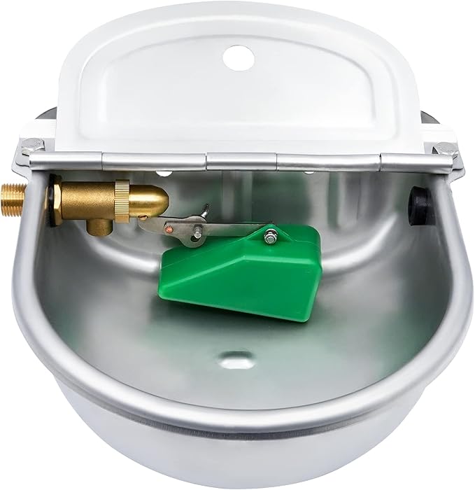 Automatic Dog Water Bowl Dispenser, Large Breed, Outdoor, Stainless Steel, Auto Fill, Pet Waterer, Drinking Trough for Dogs, Horse, Goat, Chicken, Pig, Cattle, 0.66 Gallon Capacity