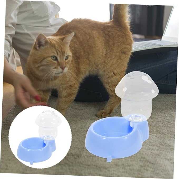 HANABASS Automatic Feeder Mushroom Shape Dog Water Bowl Dispenser Gravity Feeder for Cats